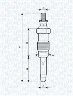 062587001304 Свеча накала MERCEDES, LANCIA, HONDA, FORD [062587001304] MAGNETI MARELLI подбор по vin на Brocar