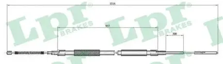 C0801B Трос, стояночная тормозная система C0801B LPR LPR подбор по vin на Brocar