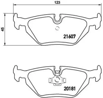 P06013 Гальмівні колодки, дискове гальмо (набір) BREMBO підбір по vin на Brocar