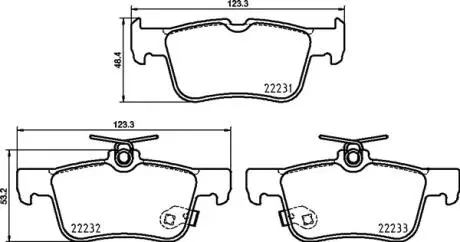 P24217 KLOCKI HAMULC. FORD MONDEO 14- TYŁ BREMBO подбор по vin на Brocar