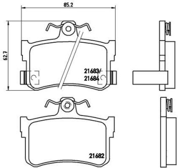 P28027 Гальмівні колодки, дискове гальмо (набір) BREMBO підбір по vin на Brocar