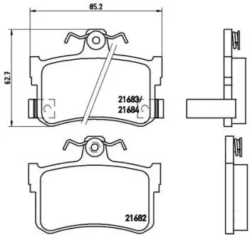 P28027 Гальмівні колодки, дискове гальмо (набір) BREMBO підбір по vin на Brocar
