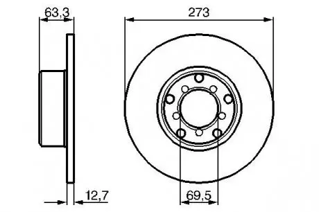 0986478055 Гальмівний диск BOSCH підбір по vin на Brocar