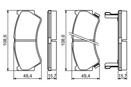 0986494234 Комплект тормозных колодок, дисковый тормоз BOSCH подбор по vin на Brocar