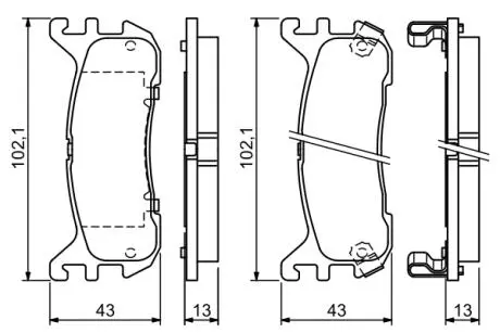 0986494341 Комплект тормозных колодок, дисковый тормоз BOSCH підбір по vin на Brocar