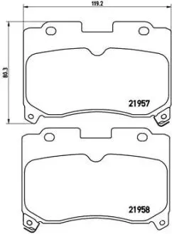 P83090 Гальмівні колодки, дискове гальмо (набір) BREMBO підбір по vin на Brocar