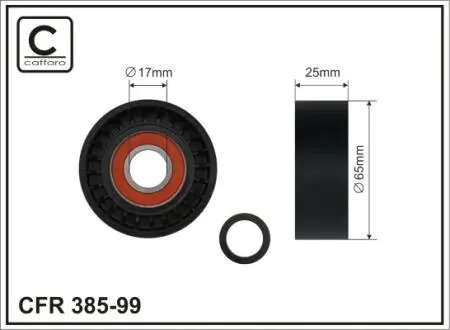 38599 65x17x25 Ролик паска приводного Citroen-Crosser, Dodge Caliber, Mitsubishi Outlander II 2.4 06.06- CAFFARO підбір по vin на Brocar
