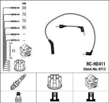 RCHD411 Комплект проводов зажигания NGK підбір по vin на Brocar