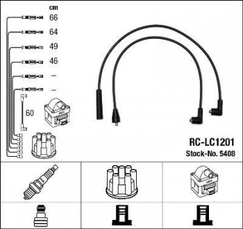 RCLC1201 Комплект проводов зажигания NGK подбор по vin на Brocar