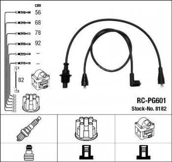 RCPG601 Комплект проводов зажигания NGK підбір по vin на Brocar
