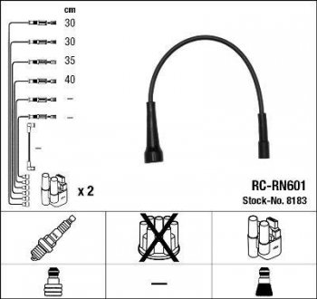 RCRN601 Комплект кабелей высоковольтных NGK подбор по vin на Brocar