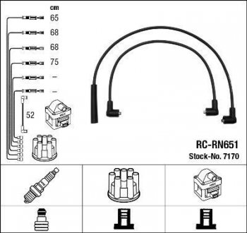 RCRN651 Комплект проводов зажигания NGK подбор по vin на Brocar
