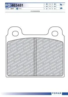 FO463481 Колодки тормозные дисковые FOMAR подбор по vin на Brocar
