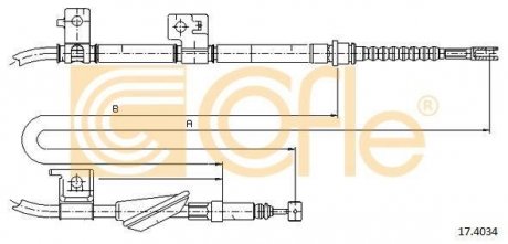174034 Трос ручного гальма COFLE підбір по vin на Brocar