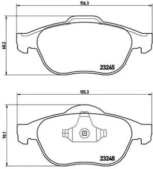 P68032 Гальмівні колодки, дискове гальмо (набір) BREMBO підбір по vin на Brocar