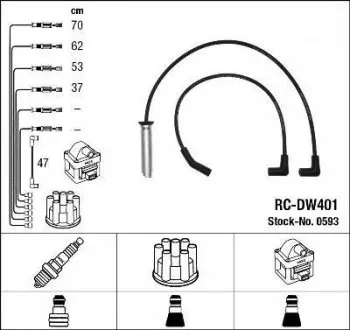 RCDW401 RC-DW 401_к-кт проводов! Daewoo Nexia 1.5 95> NGK подбор по vin на Brocar