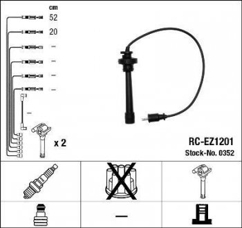 RCEZ1201 Комплект кабелей высоковольтных NGK подбор по vin на Brocar