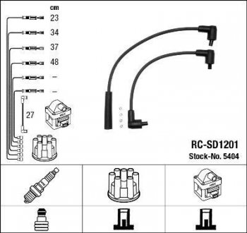 RCSD1201 Комплект проводов зажигания NGK підбір по vin на Brocar