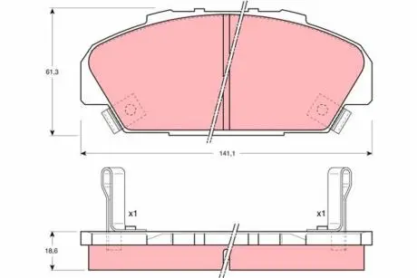 GDB1137 Гальмівні колодки, дискове гальмо (набір) TRW підбір по vin на Brocar