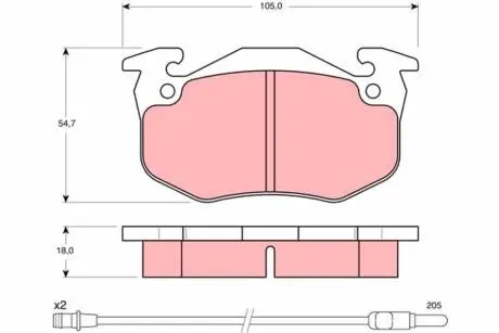 GDB308 Комплект тормозных колодок, дисковый тормоз TRW підбір по vin на Brocar