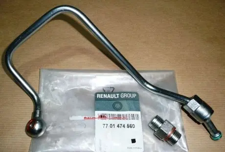 7701474560 Труба мастила трурбокомпресора R 2.2DCI VEL SAT подача RENAULT підбір по vin на Brocar