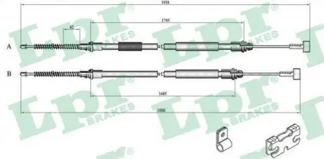 C0242B Трос ручного гальма LPR підбір по vin на Brocar