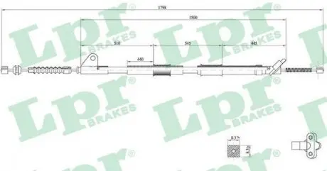 C0857B Тросик стоянкового гальма LPR підбір по vin на Brocar