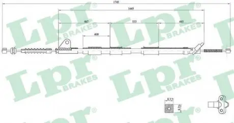 C0858B Тросик стояночного тормоза LPR подбор по vin на Brocar