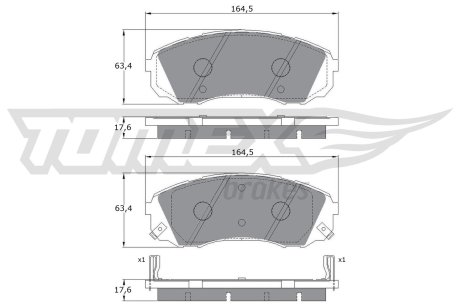 1749 KLOCKI HAMULC. KIA CARNIVAL 06-15 TOMEX подбор по vin на Brocar