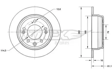 TX7051 TARCZA HAMULC. KIA CEE\'D 06- TYŁ TOMEX подбор по vin на Brocar