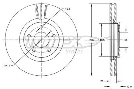 TX7184 TARCZA HAMULC. NISSAN QASHQAI 07- TOMEX підбір по vin на Brocar