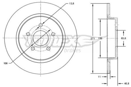 TX7298 TARCZA HAMULC. FORD FOCUS 11- TYŁ TOMEX підбір по vin на Brocar