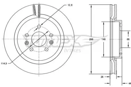 TX7299 TARCZA HAMULC. NISSAN QASHQAI 13- TOMEX підбір по vin на Brocar