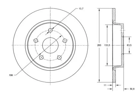 TX7301 TARCZA HAMULC. FORD C-MAX 10- TYŁ TOMEX подбор по vin на Brocar