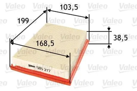585277 Повітряний фільтр VALEO підбір по vin на Brocar