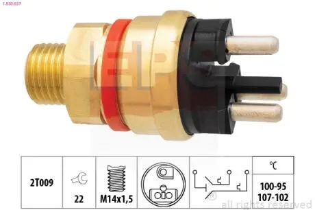 1850637 Датчик температури M102 / OM601 107-97 / 100-95&quot;C (2вих) EPS підбір по vin на Brocar