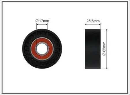 33600 65x17x25.5 Ролик кулич поликлинового Citroen C-Crosser/Peugeot 4007, Land Rover Freelander 2.2Hdi 07-19 CAFFARO подбор по vin на Brocar