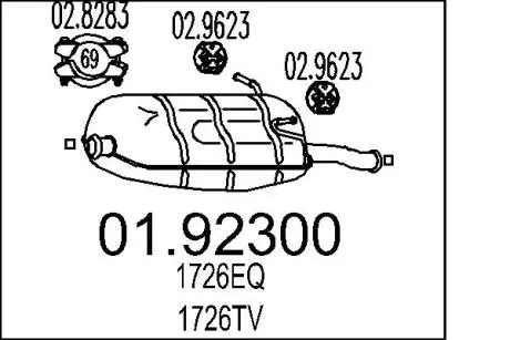 0192300 Глушник MTS підбір по vin на Brocar