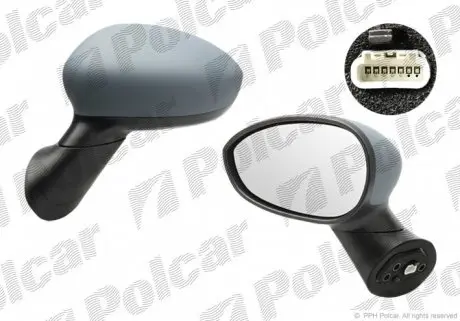 3035517M Зеркало внешнее POLCAR підбір по vin на Brocar