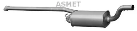 07212 Середній глушник вихлопних газів ASMET підбір по vin на Brocar
