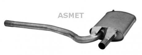 06017 Средний глушитель выхлопных газов ASMET подбор по vin на Brocar