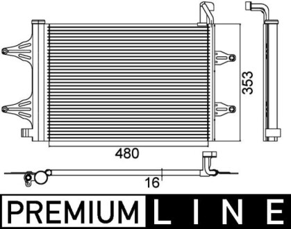 AC359000P Радіатор кондиціонера VW POLO/FABIA/SEAT/ROOM Z OSUSZACZEM MAHLE / KNECHT підбір по vin на Brocar