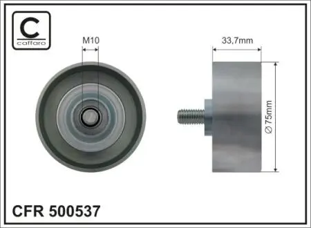 500537 (75x10x33.7) Ролик направляючий Nissan 350 Z (Z33) 05-/GT-R (R35) 09- CAFFARO підбір по vin на Brocar