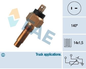 34340 Датчик, температура охлаждающей жидкости FAE подбор по vin на Brocar