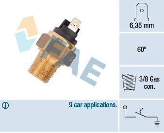 35960 Термовыключатель, сигнальная лампа охлаждающей жидкости FAE подбор по vin на Brocar