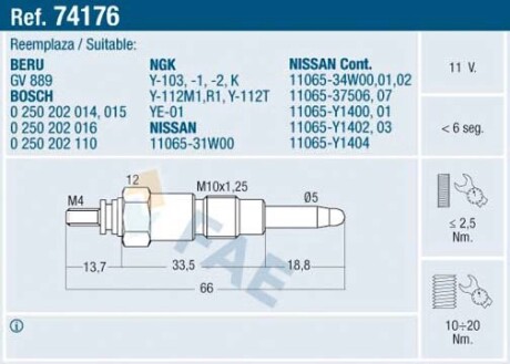 74176 Автозапчасть FAE підбір по vin на Brocar