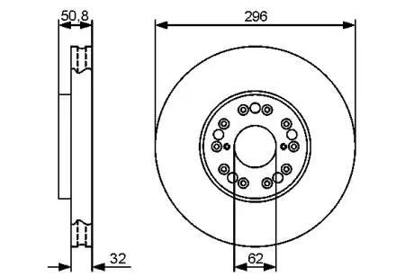 0986479429 Гальмівний диск BOSCH підбір по vin на Brocar