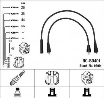 RCSD401 Комплект проводов зажигания NGK подбор по vin на Brocar