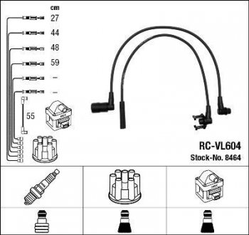 RCVL604 Комплект проводов зажигания NGK підбір по vin на Brocar