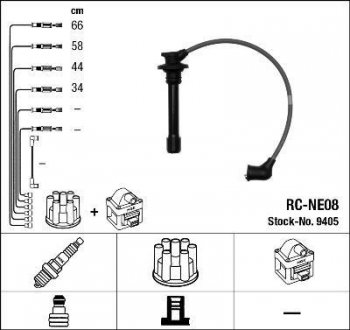 RCNE08 Комплект высоковольтных проводов NGK підбір по vin на Brocar